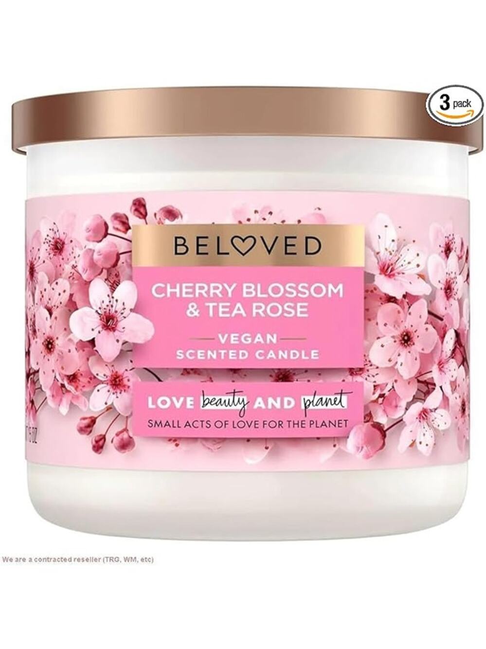 Beloved Cherry Blossom and Tea Rose Candle - 15oz, Red